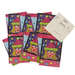 HAPPY BIRTHDAY 6/pk Leanin Tree Greeting Cards Blonde Party Girl Lori Wiseman